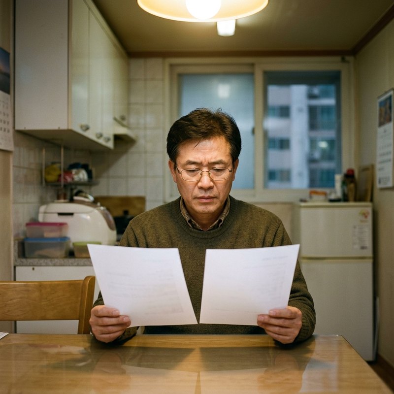 예전과 지금의 급여 자료를 비교하는 모습