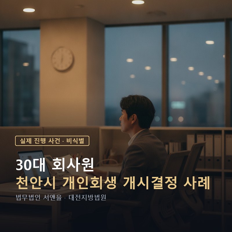 개인회생 기간 3년이 원칙일까|천안 30대 직장인 개시결정 사례 — 이해를 돕기 위한 연출 이미지